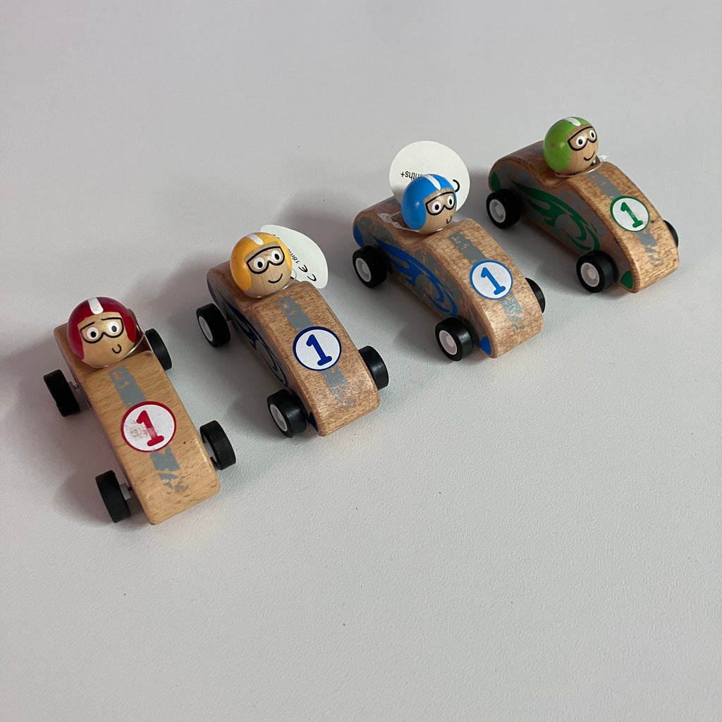 Wooden Pull Back Racing Car - Assorted Designs