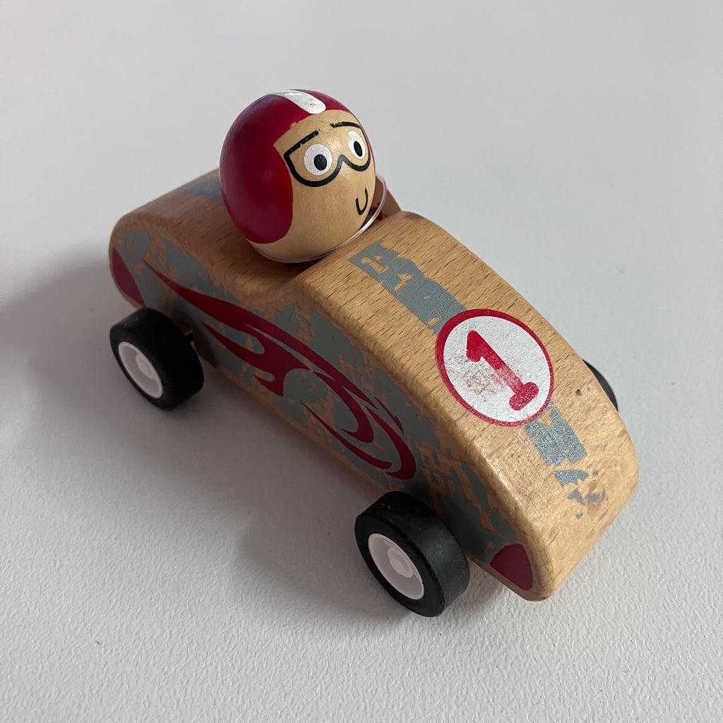 Wooden Pull Back Racing Car - Assorted Designs
