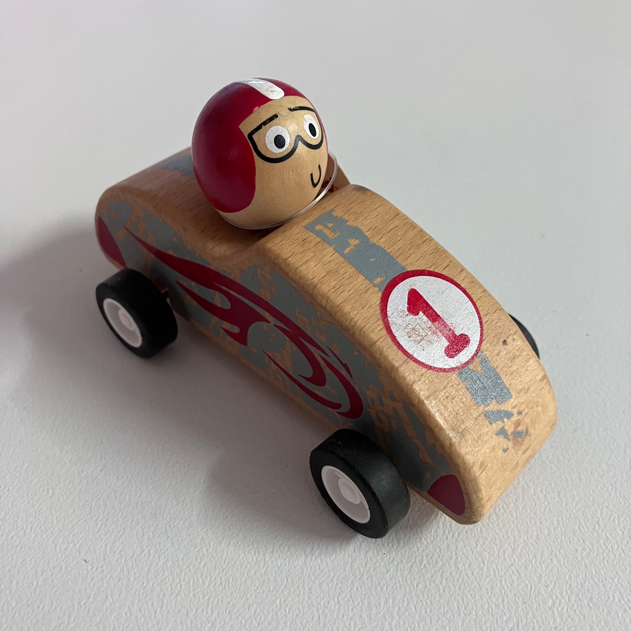 Wooden Pull Back Racing Car - Assorted Designs
