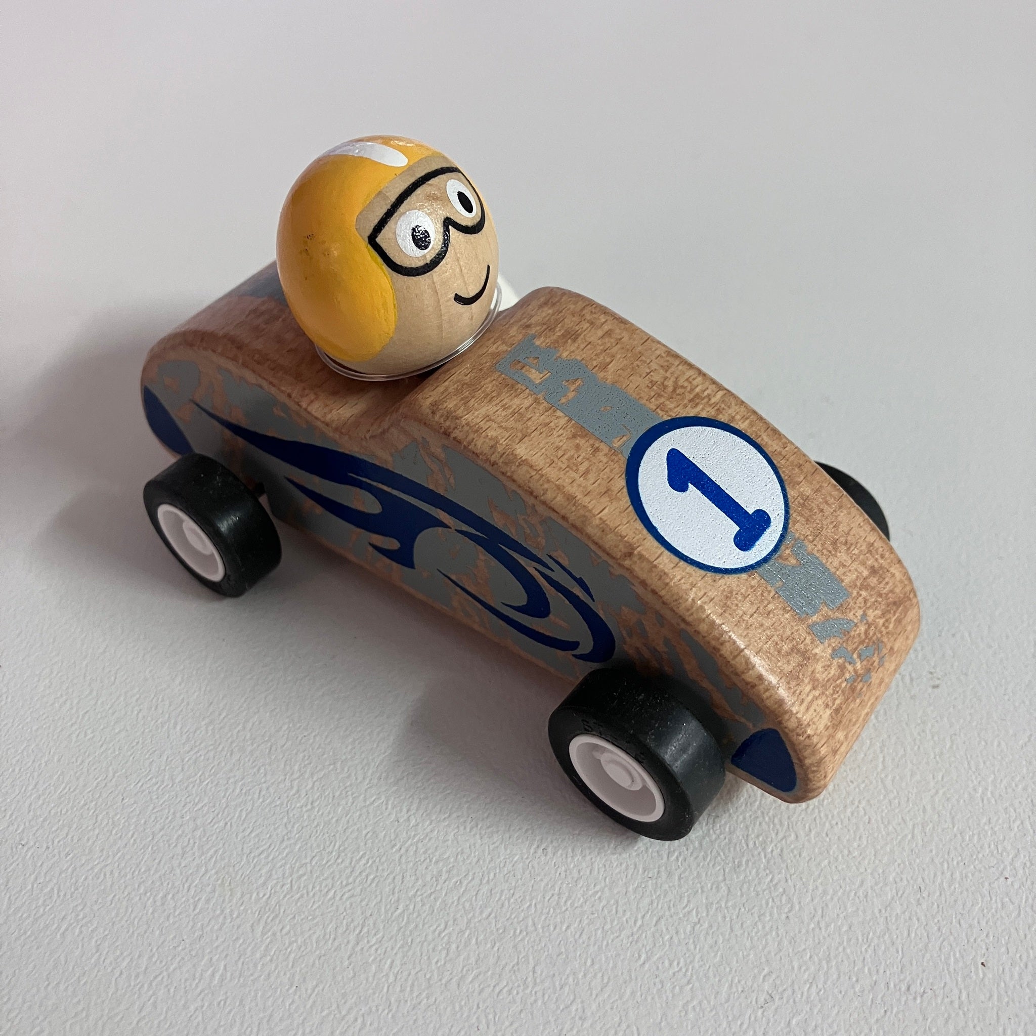 Wooden Pull Back Racing Car - Assorted Designs