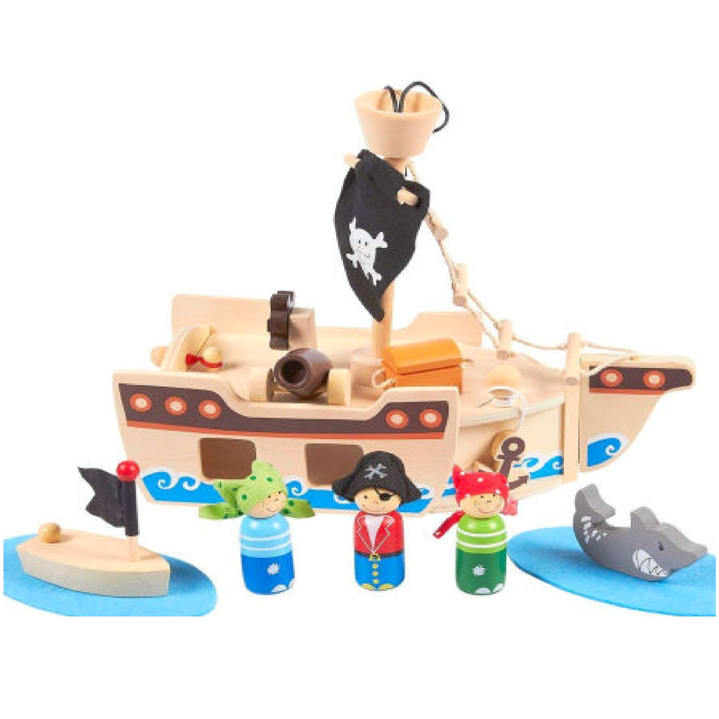 Wooden Pirate Playset