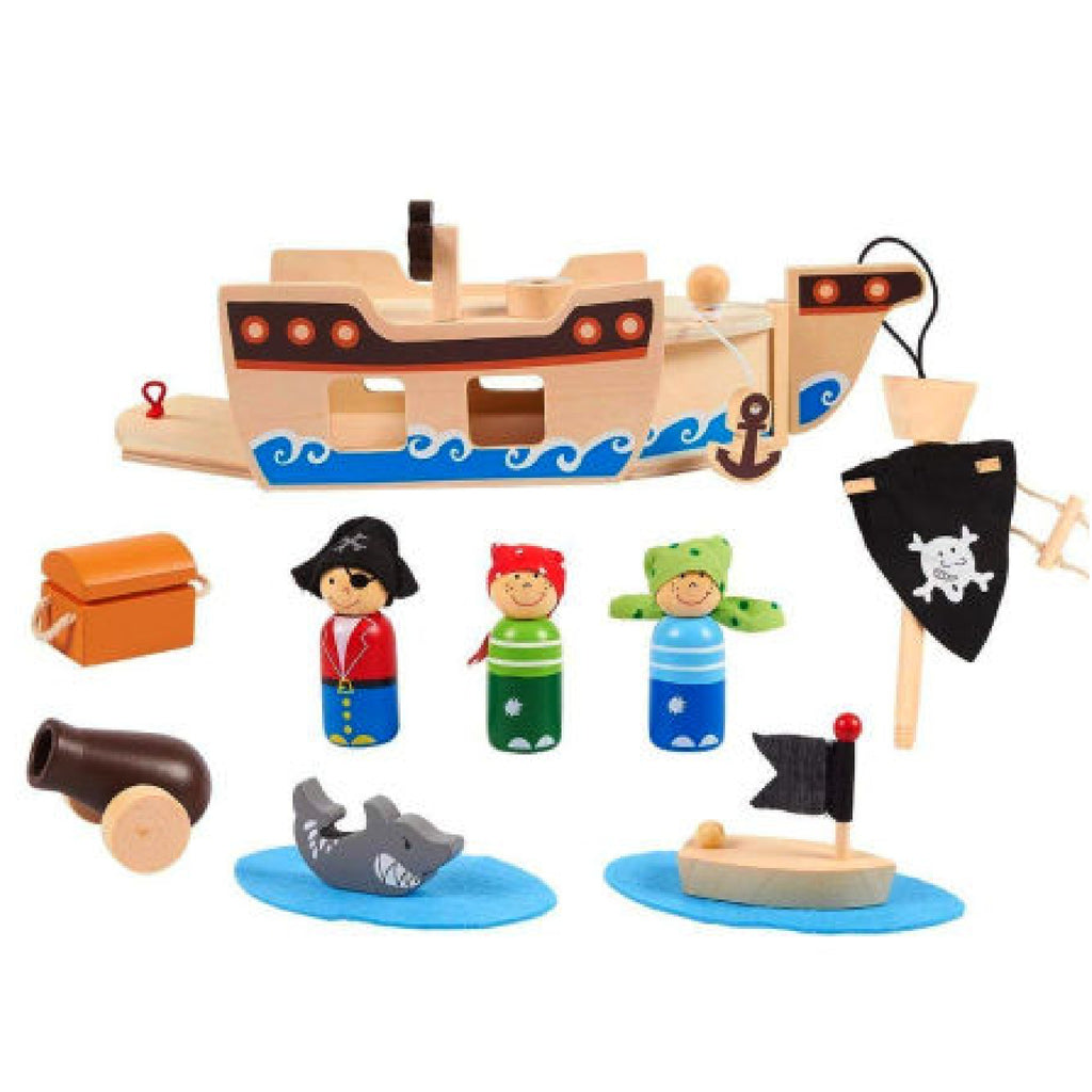 Wooden Pirate Playset