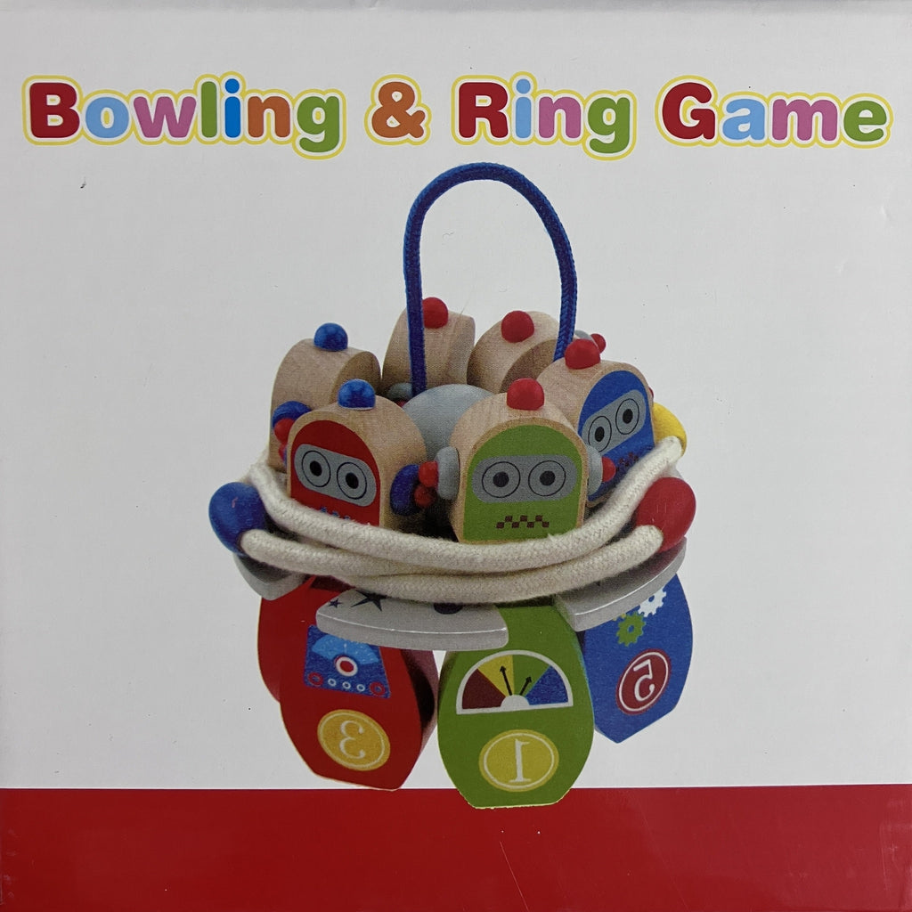 Wooden Skittles & Quoits Set - Robots