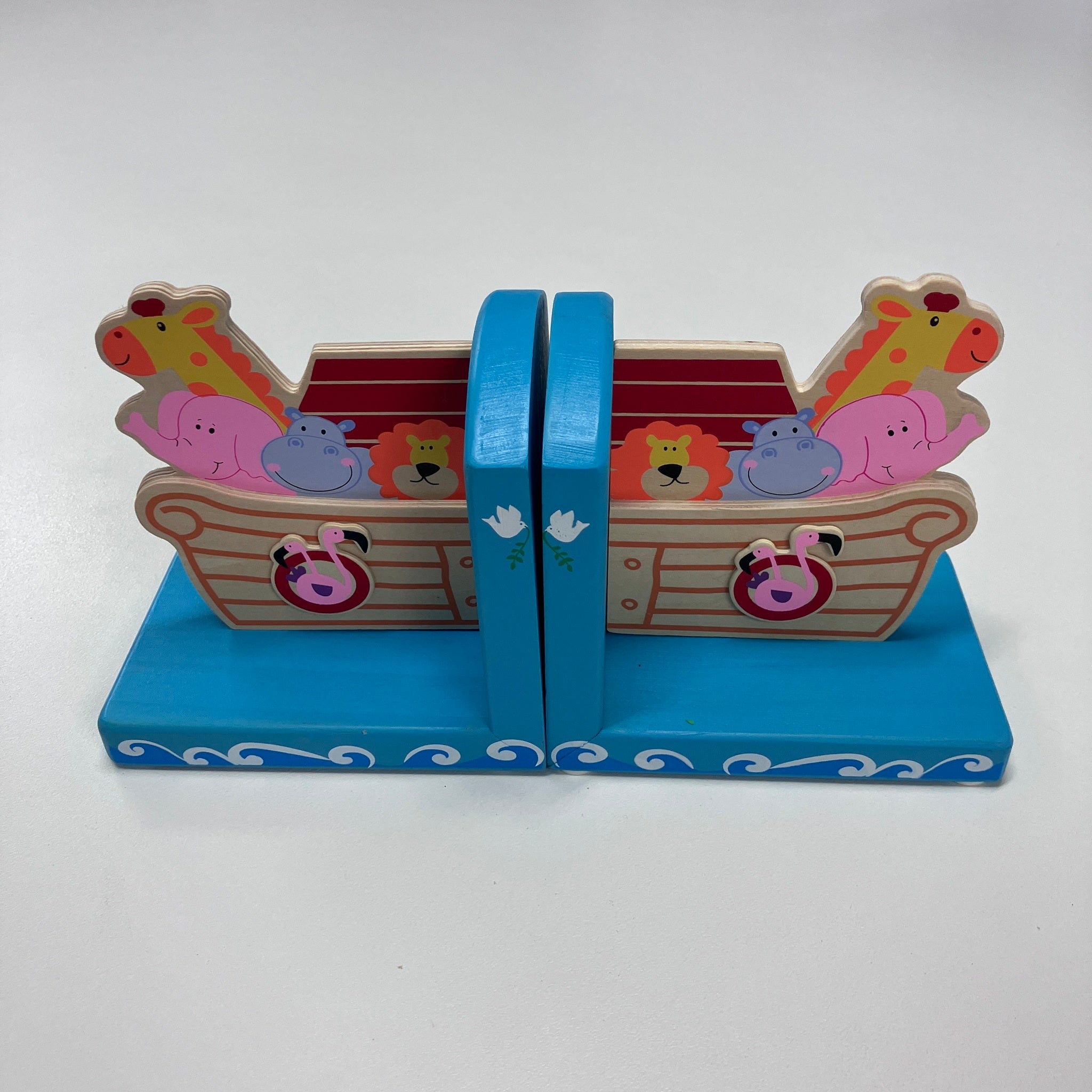 Wooden Bookends - Noah's Ark
