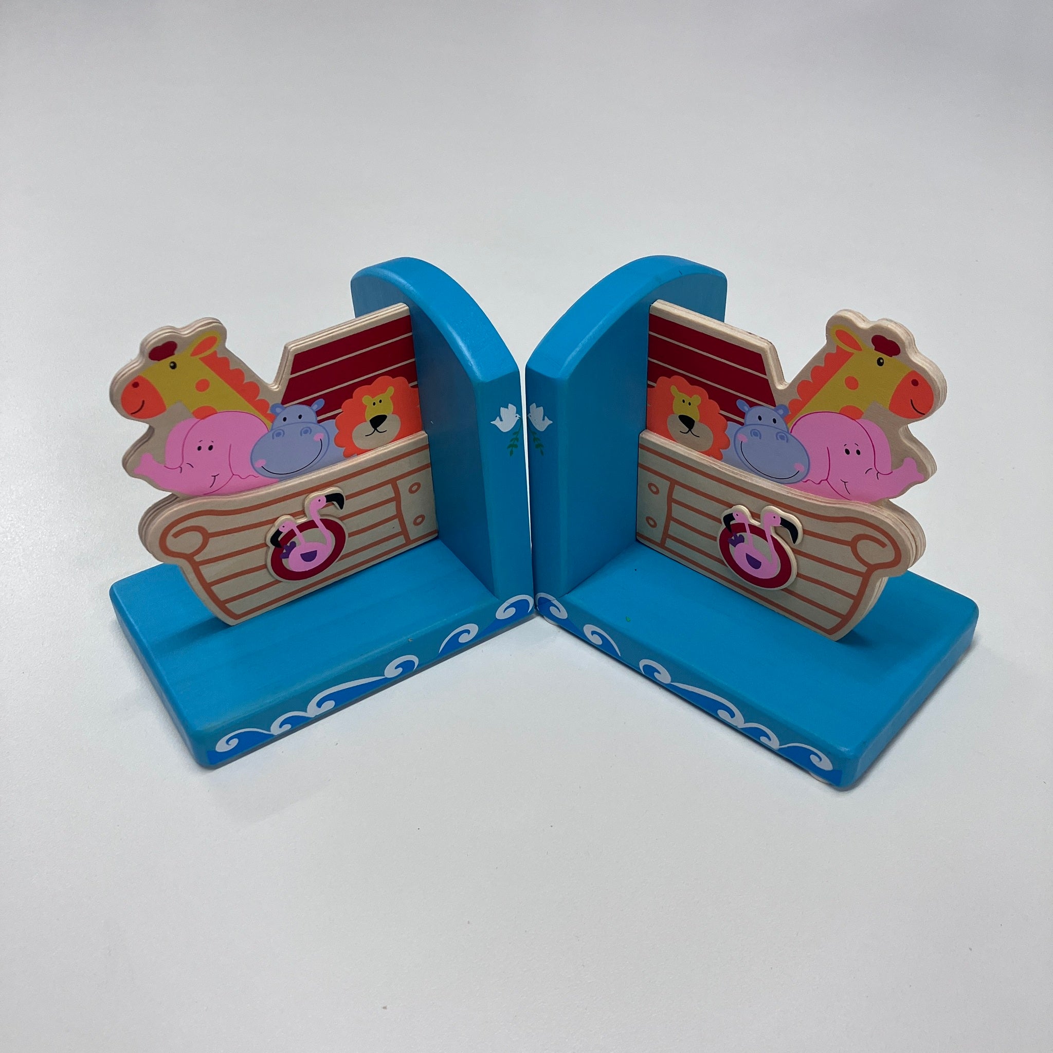 Wooden Bookends - Noah's Ark