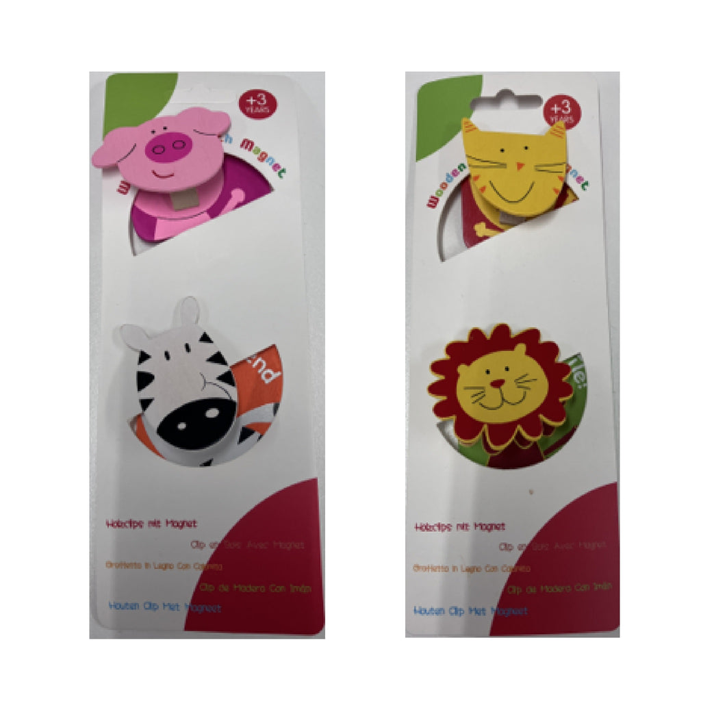Wooden Magnetic Clip - Animals