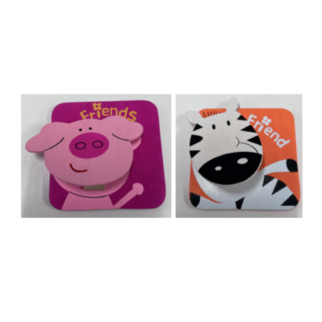 Wooden Magnetic Clip - Animals
