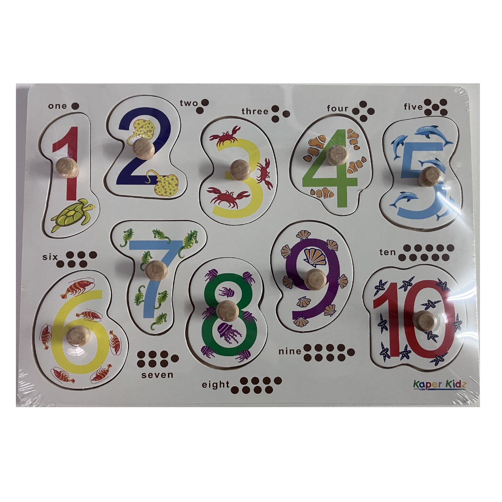 Wooden Puzzle - Number - Sea Animals
