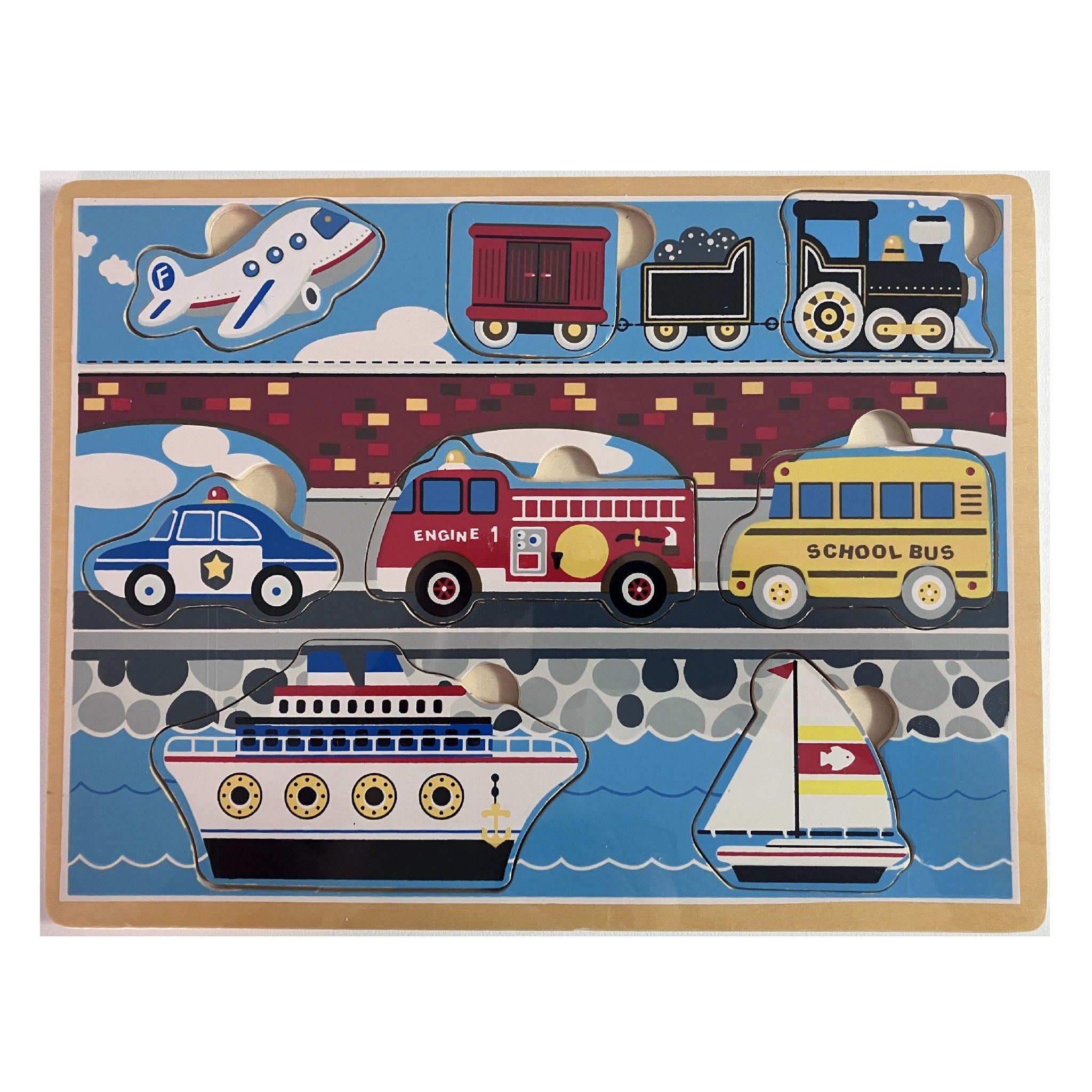 Wooden Puzzle - Transport