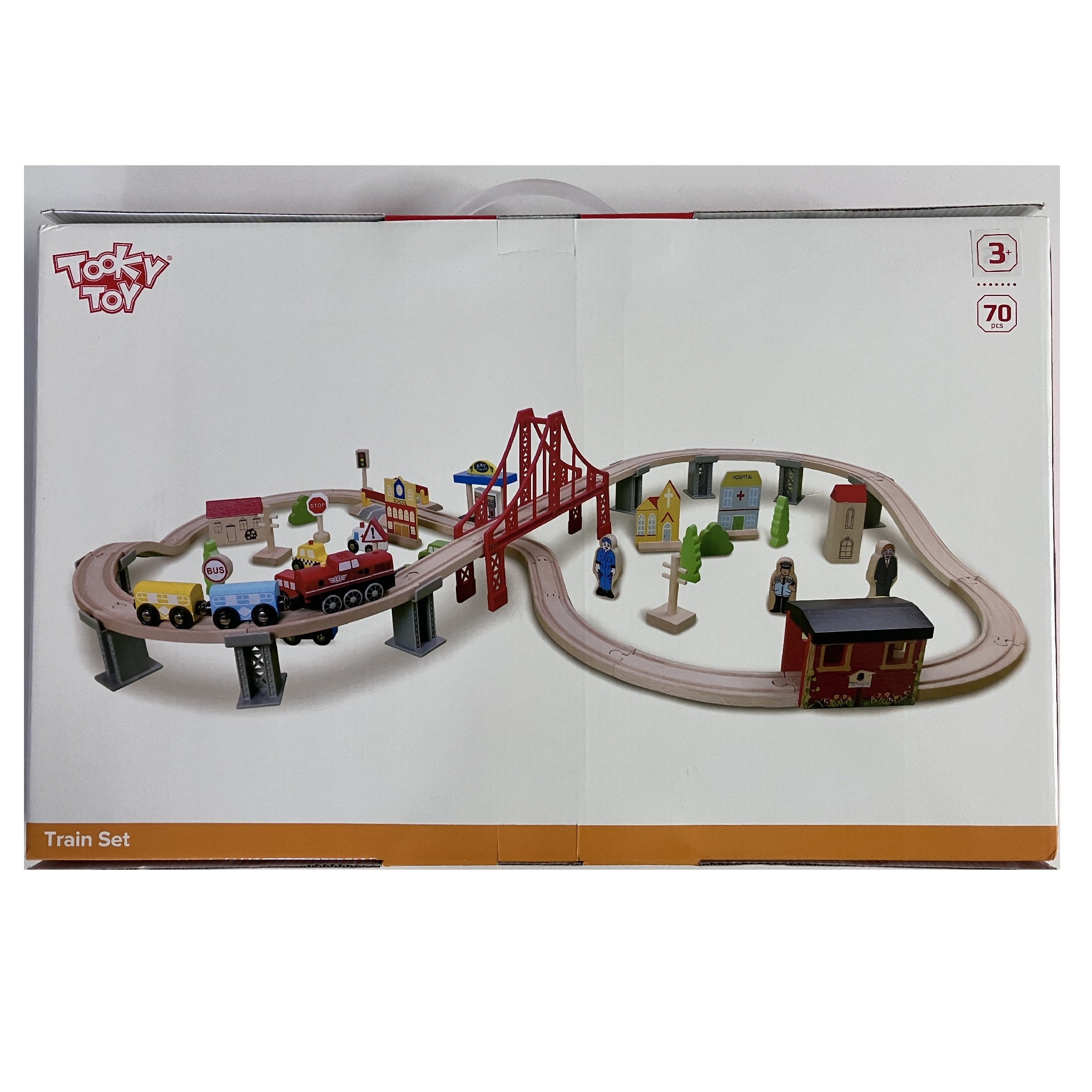Wooden Train Set - 70pcs
