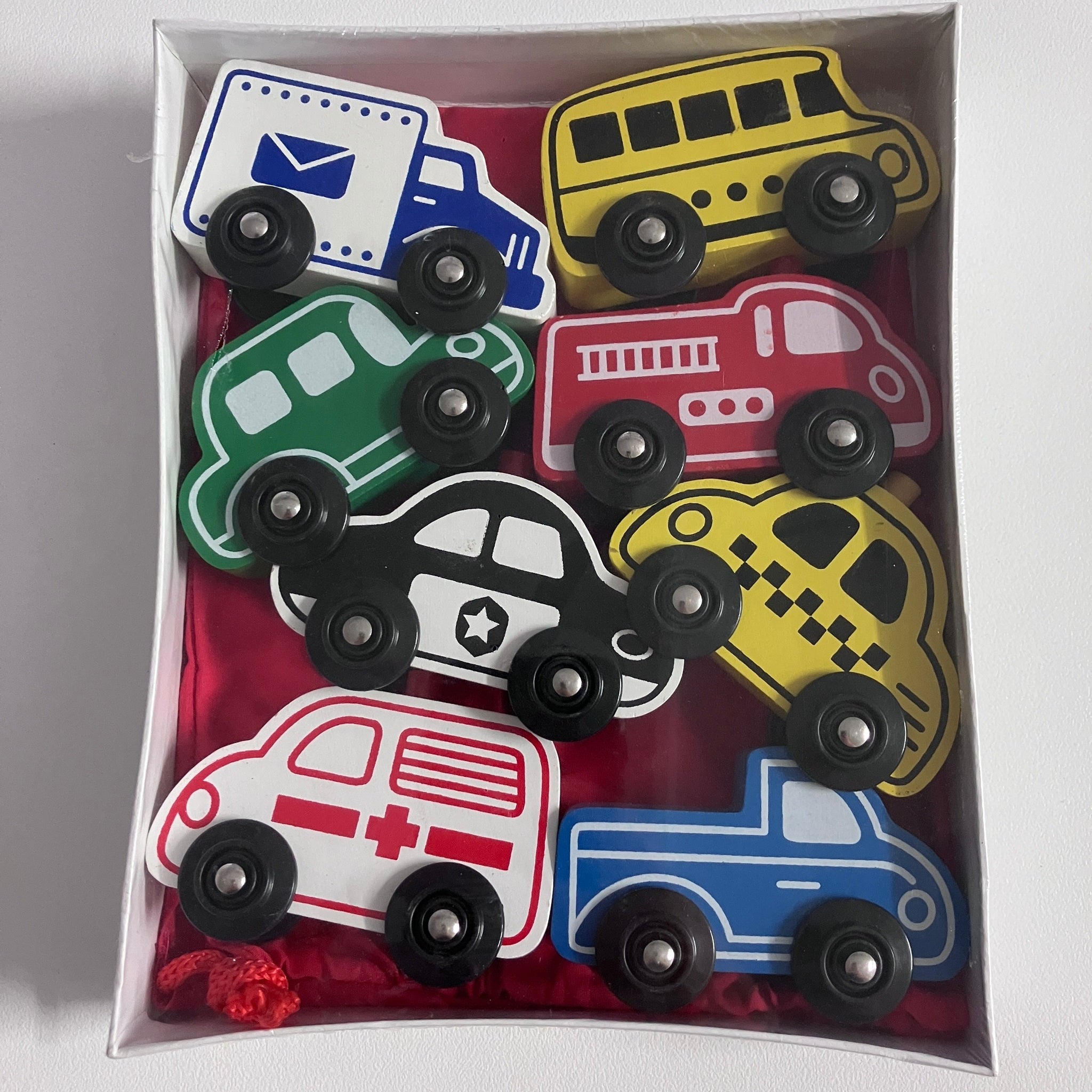 Wooden Small Car 8pc Set with Carry Bag