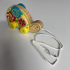 Wooden Pull Along Spin Pattern Turtle