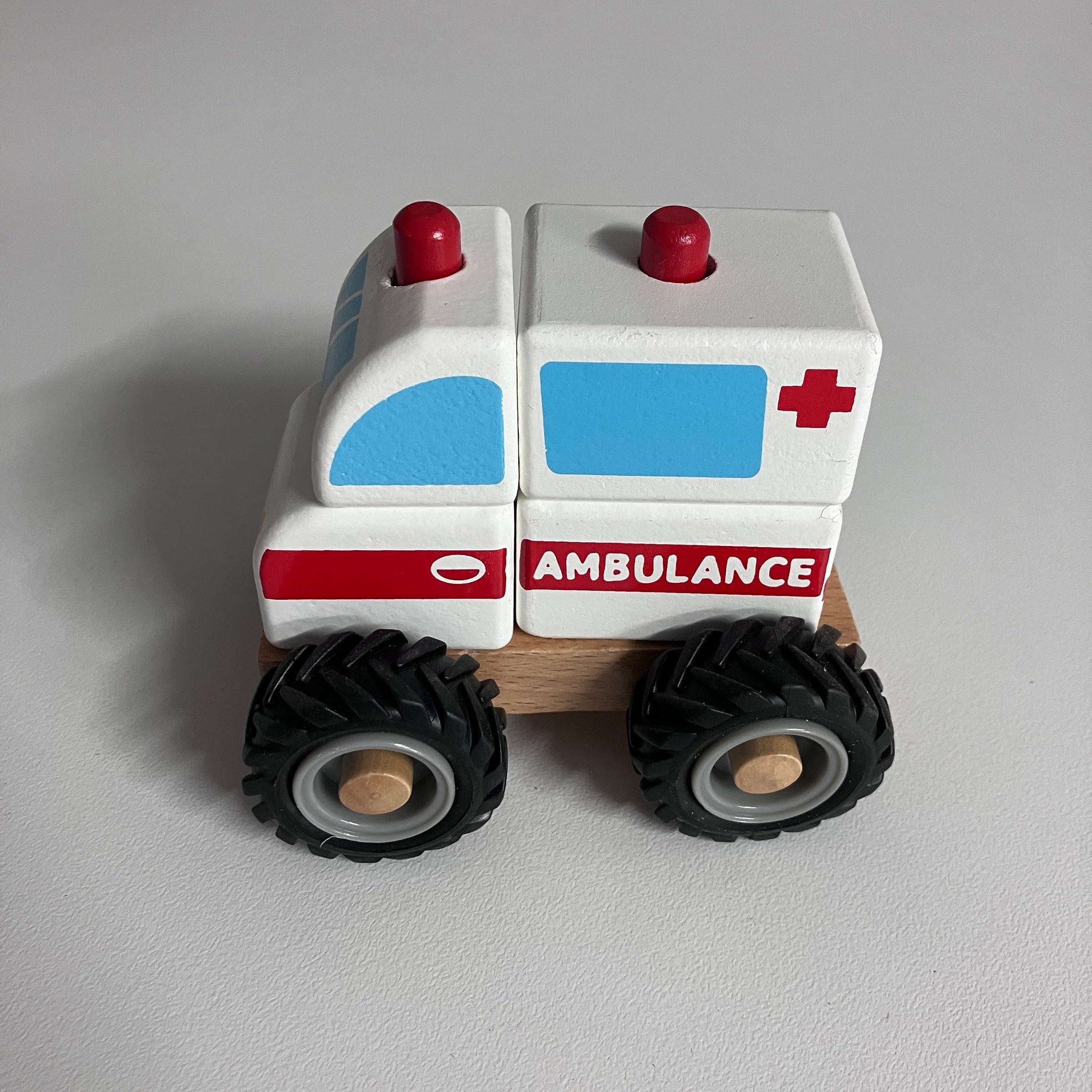 Wooden Block Vehicle - Ambulance