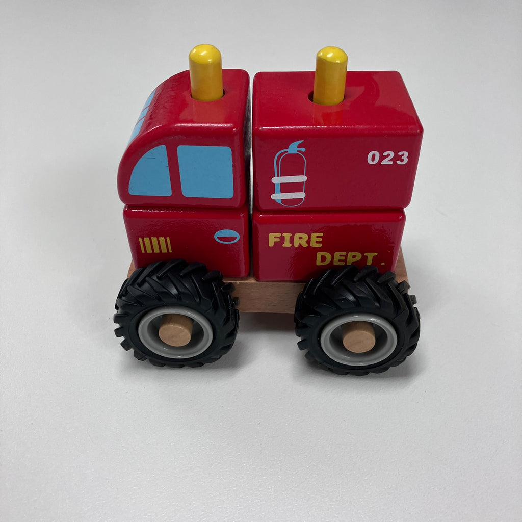 Wooden Block Vehicle - Fire Engine