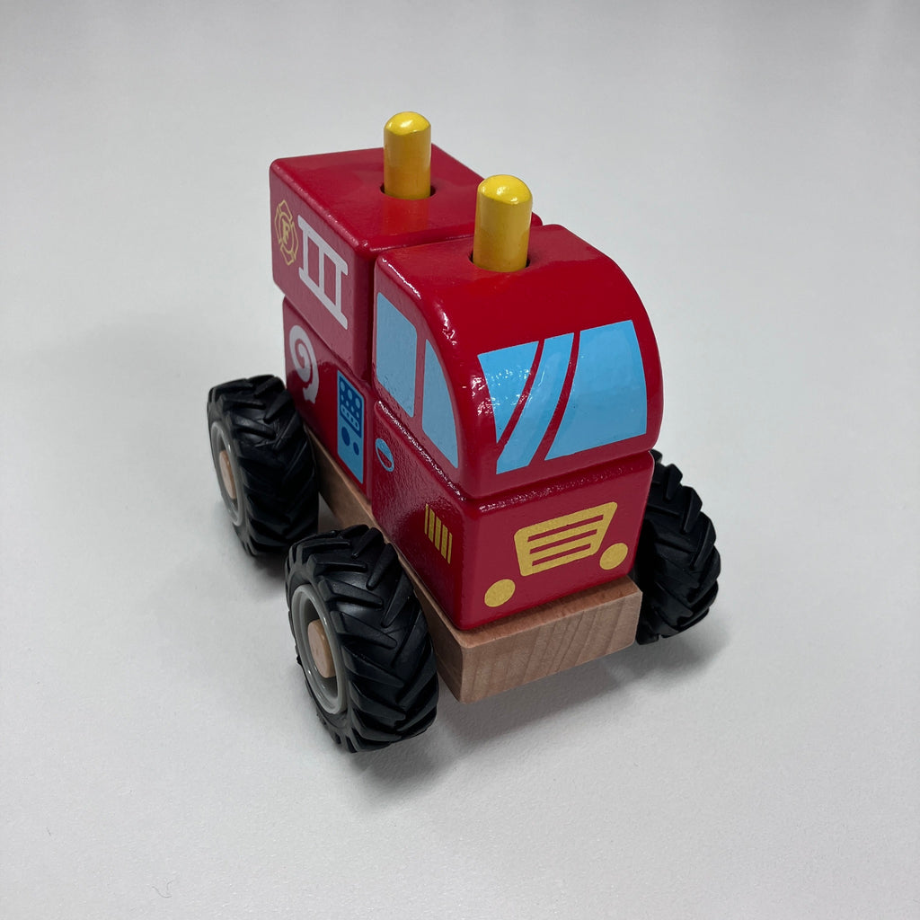 Wooden Block Vehicle - Fire Engine