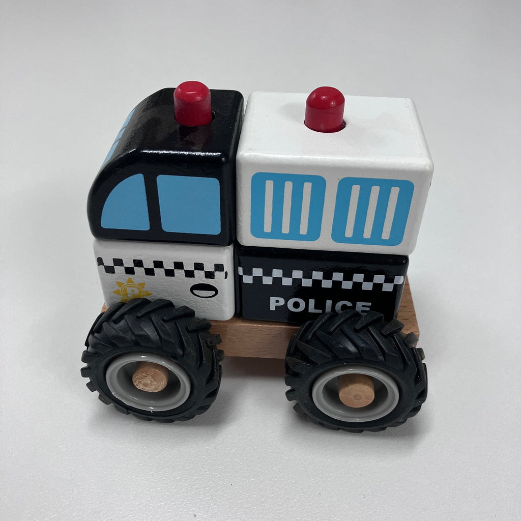 Wooden Block Vehicle - Police Car