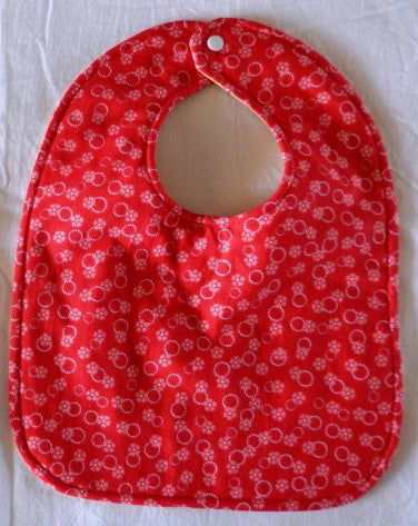 Reversible Bib – Spotty / Red Flowers