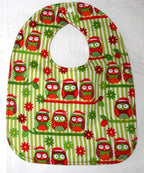 Reversible Bib – Red / Christmas Owls