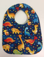 Reversible Bib – Green Dinosaurs / Blue Dinosaurs