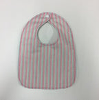Reversible Bib - Pastel Aqua Elephants / Stripes