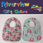 Reversible Bib - Pastel Aqua Elephants / Pastel Elephants