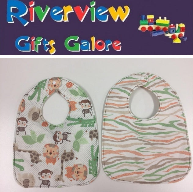 Reversible Bib - Safari / Stripes