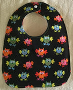 Reversible Bib - White Owls / Black Owls