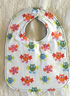 Reversible Bib - White Owls / Black Owls