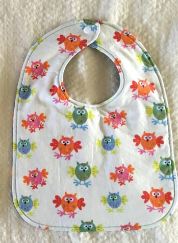 Reversible Bib - White Owls / Black Owls