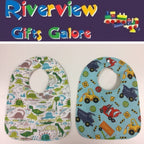 Reversible Bib - Dinosaurs / Trucks