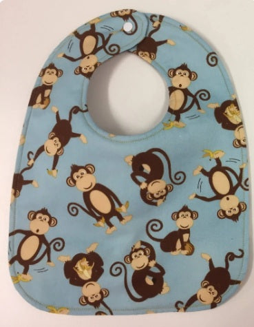 Reversible Bib - Jungle / Monkeys