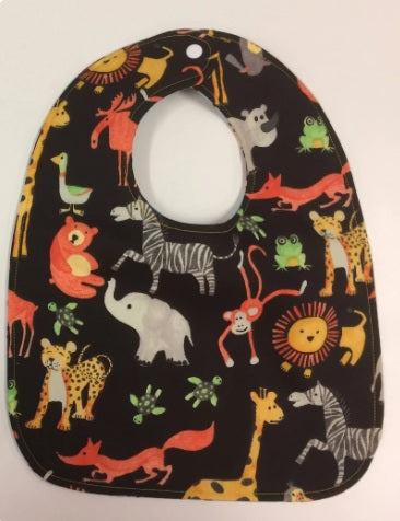 Reversible Bib - Jungle / Monkeys
