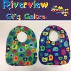 Reversible Bib - Green Elephants / Blue Elephants