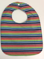 Reversible Bib - Blue Elephants / Stripes