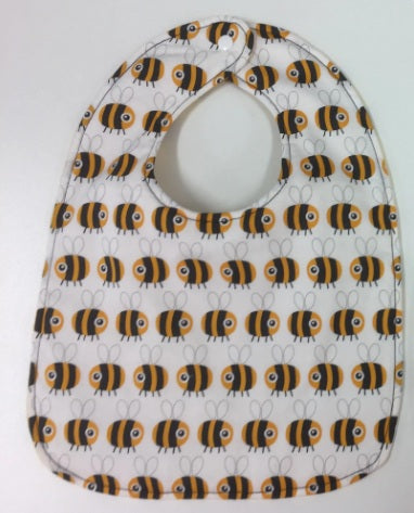 Reversible Bib - Yellow Bee/White Bee