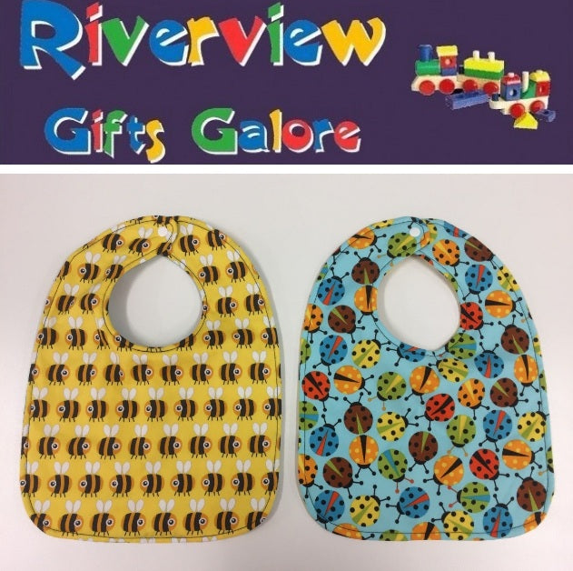 Reversible Bib - Yellow Bee/Blue Ladybird