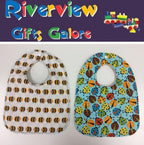 Reversible Bib - White Bee/Blue Ladybird