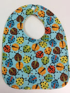 Reversible Bib - White Bee/Blue Ladybird