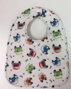 Reversible Bib - Race Cars / Beep Cars