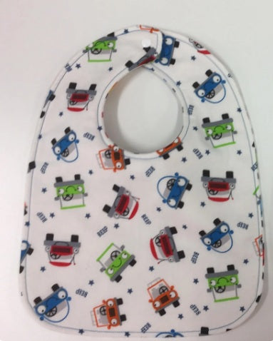 Reversible Bib - Race Cars / Beep Cars