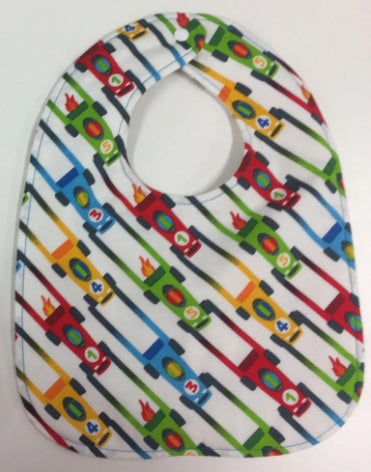 Reversible Bib - Race Cars / Beep Cars