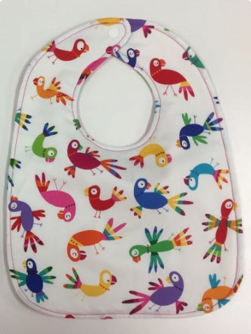 Reversible Bib - Pink Birds / Brazil Birds