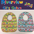 Reversible Bib - Lime Owls / Sky Blue Owls