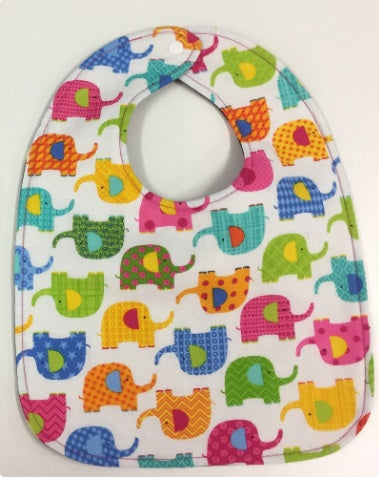 Reversible Bib - Elephants / Spots