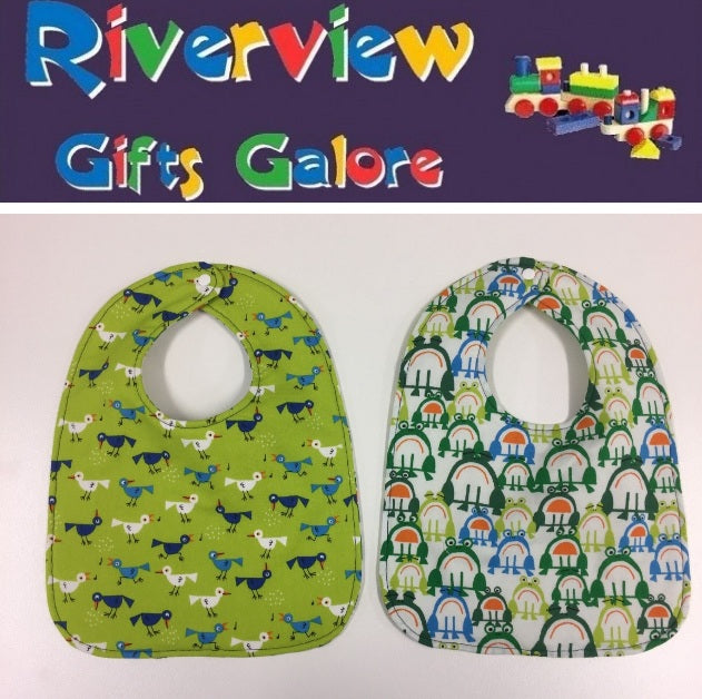 Reversible Bib - Frogs / Birds