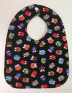 Reversible Bib - Black Owls / Multi Chevron