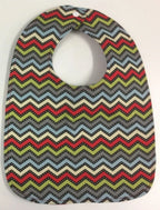 Reversible Bib - Black Owls / Multi Chevron