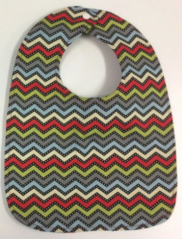 Reversible Bib - Black Owls / Multi Chevron