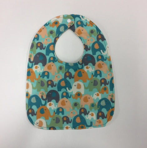 Reversible Bib - Elephants / Stripes
