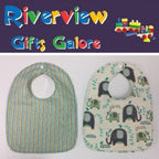 Reversible Bib - Elephants / Stripes